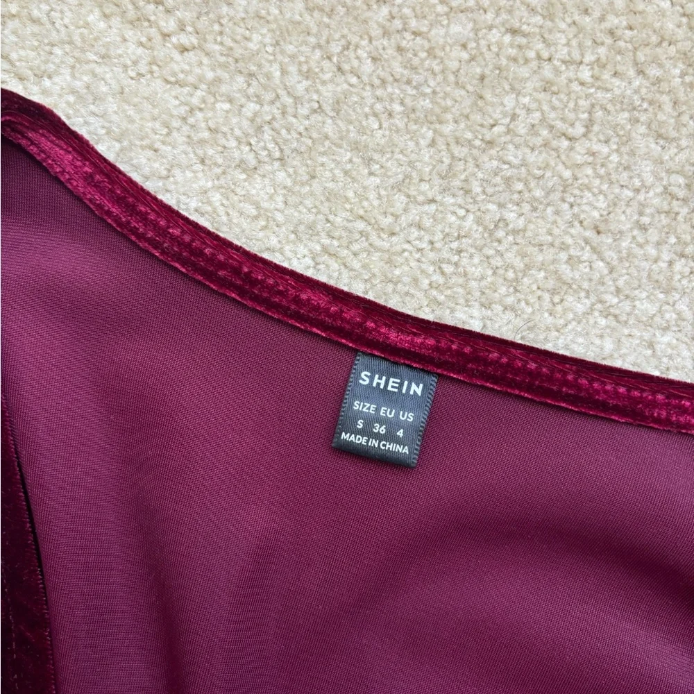 Shein Wrap Front Velvet Dress - Picture 4 of 5